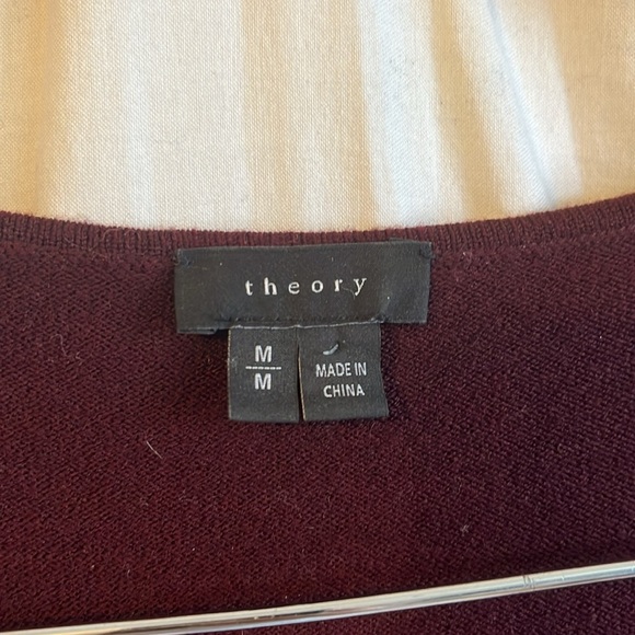 Theory Anderz Evian Stretch Dark Ruby Cap Sleeve Wool Skater Skirt Dress - Picture 5 of 9